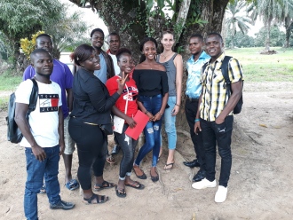Students & Jess outside